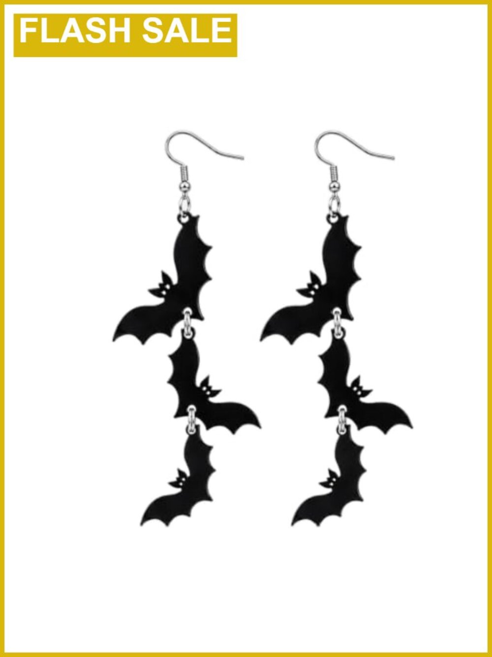 Bat Dangle Earrings Acrylic Halloween Costume Jewelry